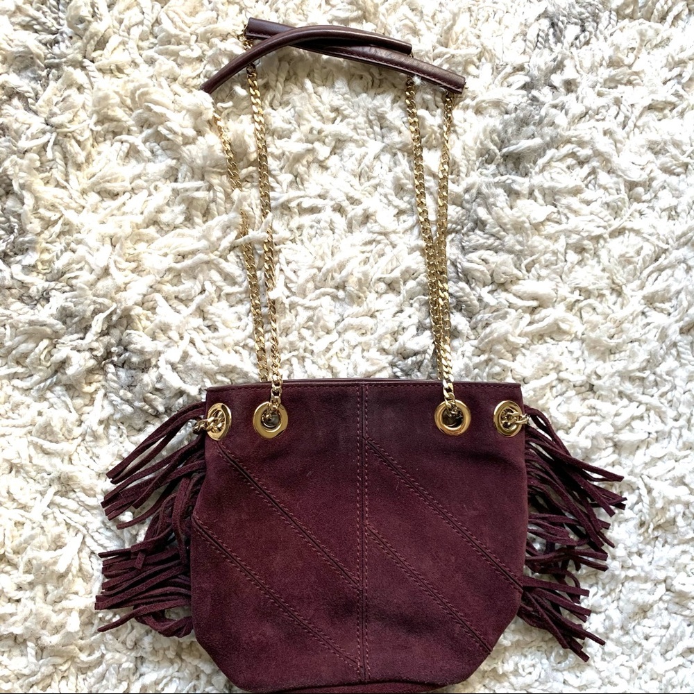 Maje Temple Suede Bucket Bag
